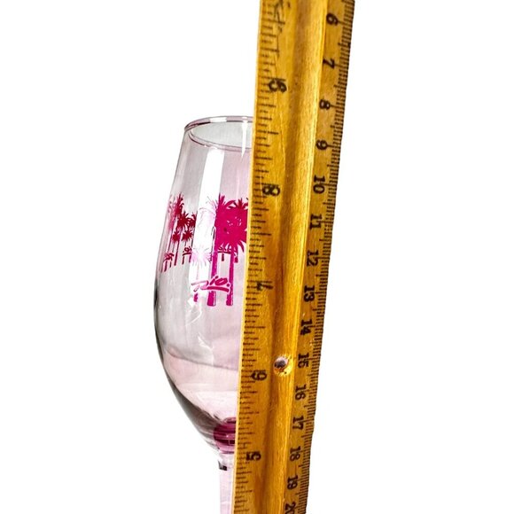 Rio Las Vegas Pink Palm Tree Champagne Glass EUC Fun Casino Collectible - Picture 5 of 8